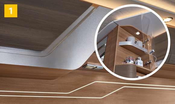 Vollintegrierte Reisemobile von KNAUS - Der SUN I mit stilvoller Ambientebeleuchtung im Interieur