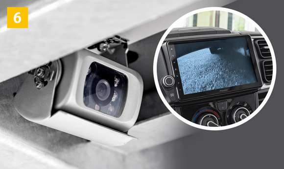 Abwasserventilkamera & Elektrisches Ablassventil in den vollintegrierten Reisemobilen von KNAUS