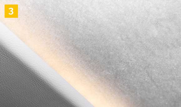 Textile Wandbespannung in den vollintegrierten Reisemobilen von KNAUS