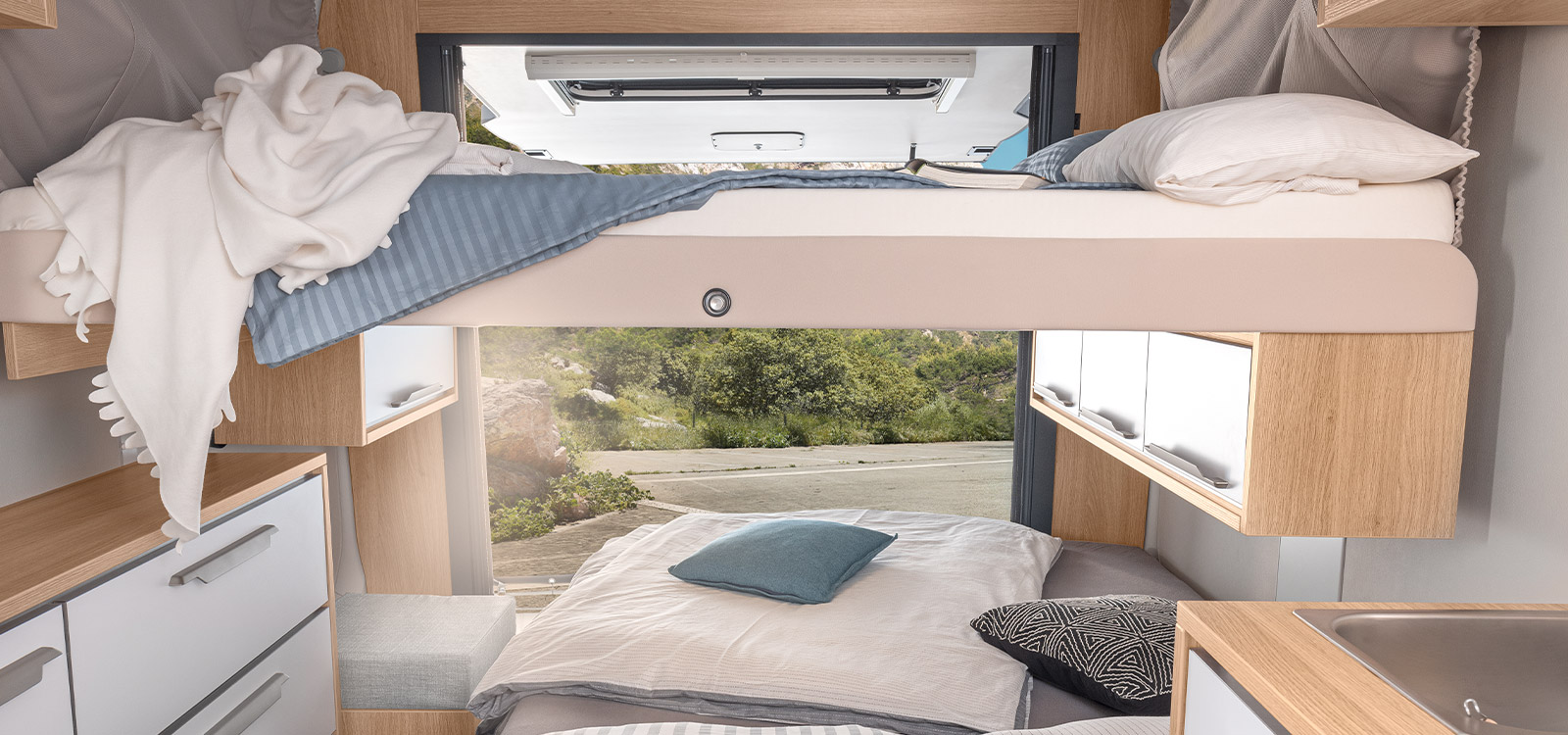 Hubbett im KNAUS DESEO - Caravan Kompetenz